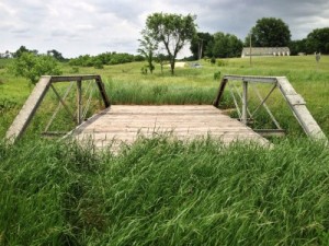 Photo of a field bridge, much like the one we laid on so many years ago.  Photo by Dave King.